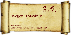 Herger István névjegykártya