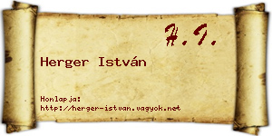 Herger István névjegykártya
